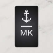Modern Nautical Monogram Visitekaartje (Voorkant)
