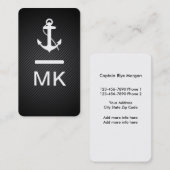 Modern Nautical Monogram Visitekaartje (Voorkant / Achterkant)