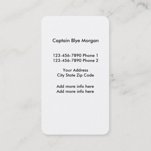 Modern Nautical Monogram Visitekaartje (Achterkant)