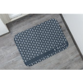 Modern Nautical Navy Blauw en Wit Ankerpatroon Badmat