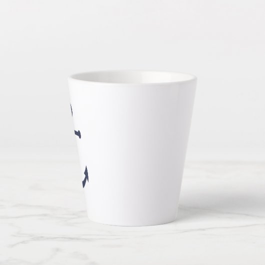 Modern Nautical Navy Blue Anchor Latte Mok (Voorkant)