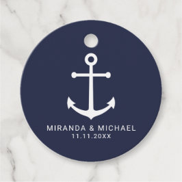 Modern Nautical Navy Blue Anchor Wedding Bedankjes Labels