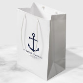 Modern Nautical Navy Blue Anchor Wedding Favor Medium Cadeauzakje
