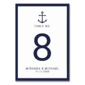 Modern Nautical Navy Blue Anchor Wedding Kaart (Achterkant)