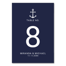 Modern Nautical Navy Blue Anchor Wedding Kaart