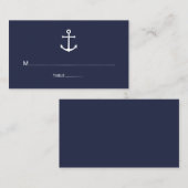 Modern Nautical Navy Blue Anchor Wedding Plaatskaartje (Voorkant / Achterkant)