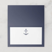 Modern Nautical Navy Blue Anchor Wedding Plaatskaartje (Buitenkant ongevouwen)
