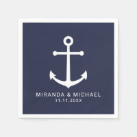 Modern Nautical Navy Blue Anchor Wedding