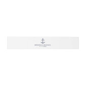 Modern Nautical Navy Blue Anchor Wedding Uitnodigingen Wikkel (Vlak)