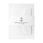 Modern Nautical Navy Blue Anchor Wedding Uitnodigingen Wikkel (Voorkant Voorbeeld)