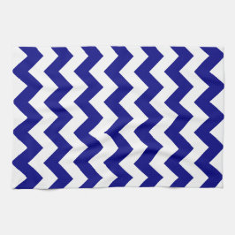 Modern Nautical Navy Blue Chevron Theedoek