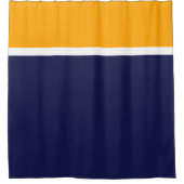 Modern Nautical Navy Goudgeel kleurenblok Douchegordijn (Voorkant)