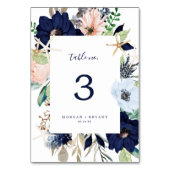 Modern Nautical | Nummer van de tabel Floral Kaart (Voorkant)