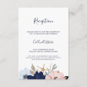 Modern Nautical | Ontvangst van Floral Weddenschap Informatiekaartje (Voorkant)