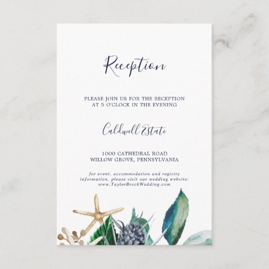 Modern Nautical | Ontvangst van Grieks huwelijk Informatiekaartje (Voorkant)