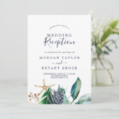 Modern Nautical | Ontvangst van Grieks huwelijk Kaart (Staand voorkant)