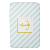 Modern Nautical Pattern Golden Anchor Badmat (Voorkant Verticaal)