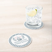 Modern Nautical Personalized Wedding Ronde Kartonnen Onderzetter (Insitu)