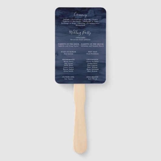 Modern Nautical | Programma Floral Wedding Handwaaier (Achterkant)