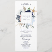 Modern Nautical | Programma Floral Wedding Programmakaart (Voorkant)