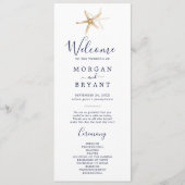 Modern Nautical | Programma voor het huwelijk van  Programmakaart (Voorkant)