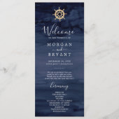 Modern Nautical | Programma voor het weduwen van s Programmakaart (Voorkant)