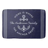 Modern Nautical Quote Custom Familienaam Marine Bl Badmat (Voorkant)
