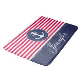 Modern Nautical Red Anchor op maat Badmat (Gekanteld)