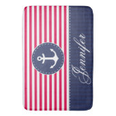 Modern Nautical Red Anchor op maat Badmat (Voorkant Verticaal)