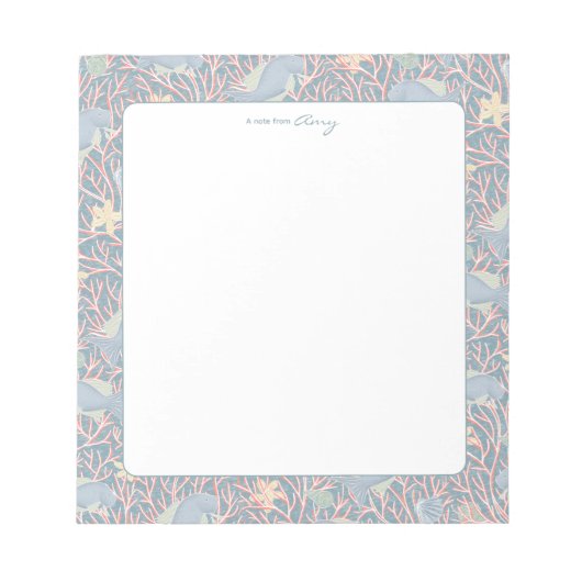 Modern Nautical Reef Personalized Notepad Notitieblok (Voorkant)