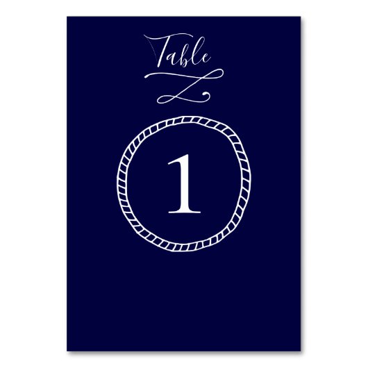 Modern Nautical Rope Navy Blue Wedding Kaart (Achterkant)