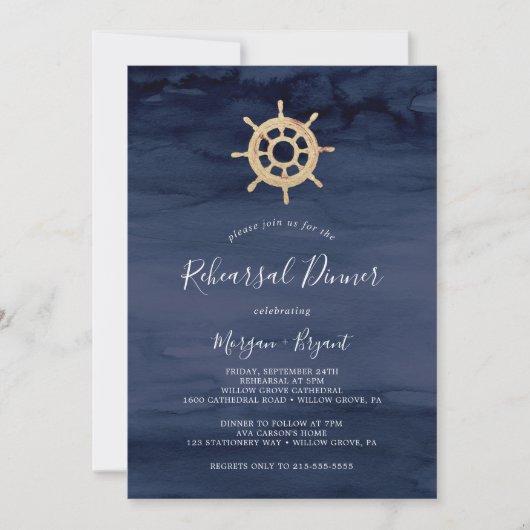 Modern Nautical | Scheepshelm repetitie Kaart (Voorkant)