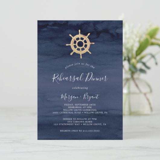 Modern Nautical | Scheepshelm repetitie Kaart (Staand voorkant)