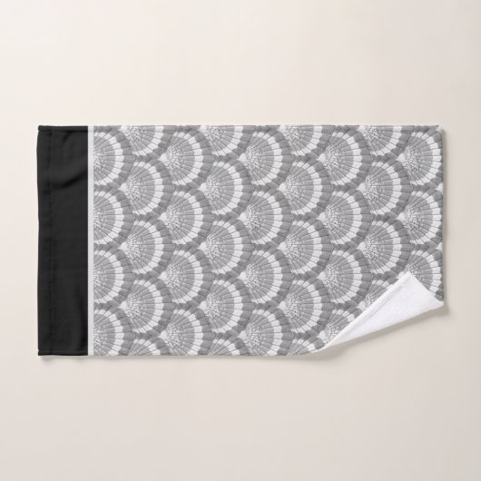 Modern Nautical Seashell Grey Shells Black Bad Handdoek (Handdoek)
