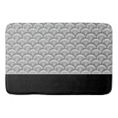 Modern Nautical Seashell Grey Shells Black Badmat (Voorkant)
