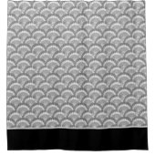 Modern Nautical Seashell Grey Shells Black Douchegordijn (Voorkant)