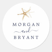 Modern Nautical | Staartzegels voor weddenschappen Ronde Sticker (Voorkant)