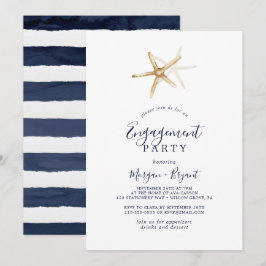 Modern Nautical | Starfish Engagement Party Kaart