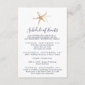 Modern Nautical Starfish Schedule of Events Informatiekaartje (Voorkant)