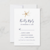 Modern Nautical | Starfish Song Request RSVP Card (Voorkant)