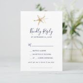 Modern Nautical | Starfish Song Request RSVP Card Kaartje (Staand voorkant)