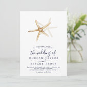 Modern Nautical | Starfish the Wedding of Kaart (Staand voorkant)