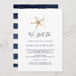 Modern Nautical   Starfish we do Vow Renewal Kaart