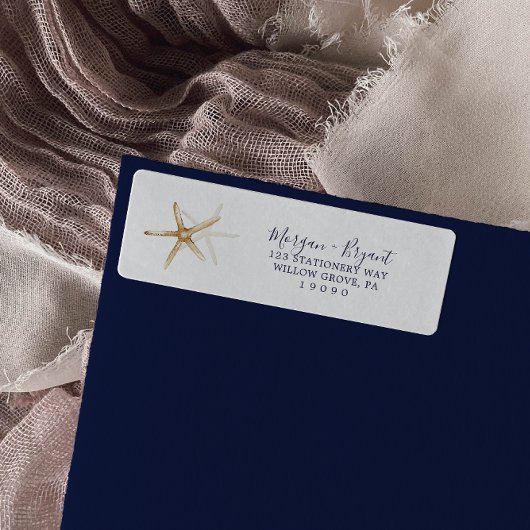 Modern Nautical | Terugkeeradres Starfish | Etiket