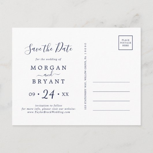 Modern Nautical | Verzendhulp Opslaan Datum Briefk Uitnodiging Briefkaart (Achterkant)