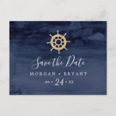 Modern Nautical | Verzendhulp Opslaan Datum Briefk Uitnodiging Briefkaart (Voorkant)