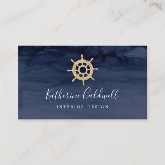 Modern Nautical | Visitekaartje scheepshelm (Voorkant)