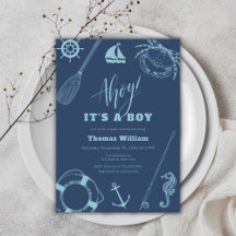 Modern Nautical Vissen Boy Baby shower