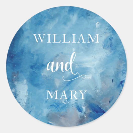 Modern Nautical Watercolor Wedding Envelope Seals Ronde Sticker (Voorkant)