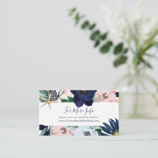 Modern Nautical | Website Floral Wedding Informatiekaartje (Staand voorkant)